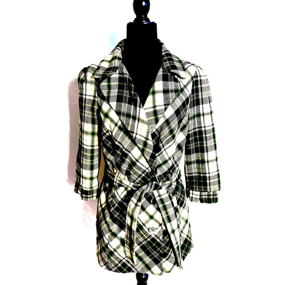 Heart Soul Plaid Pea Coat